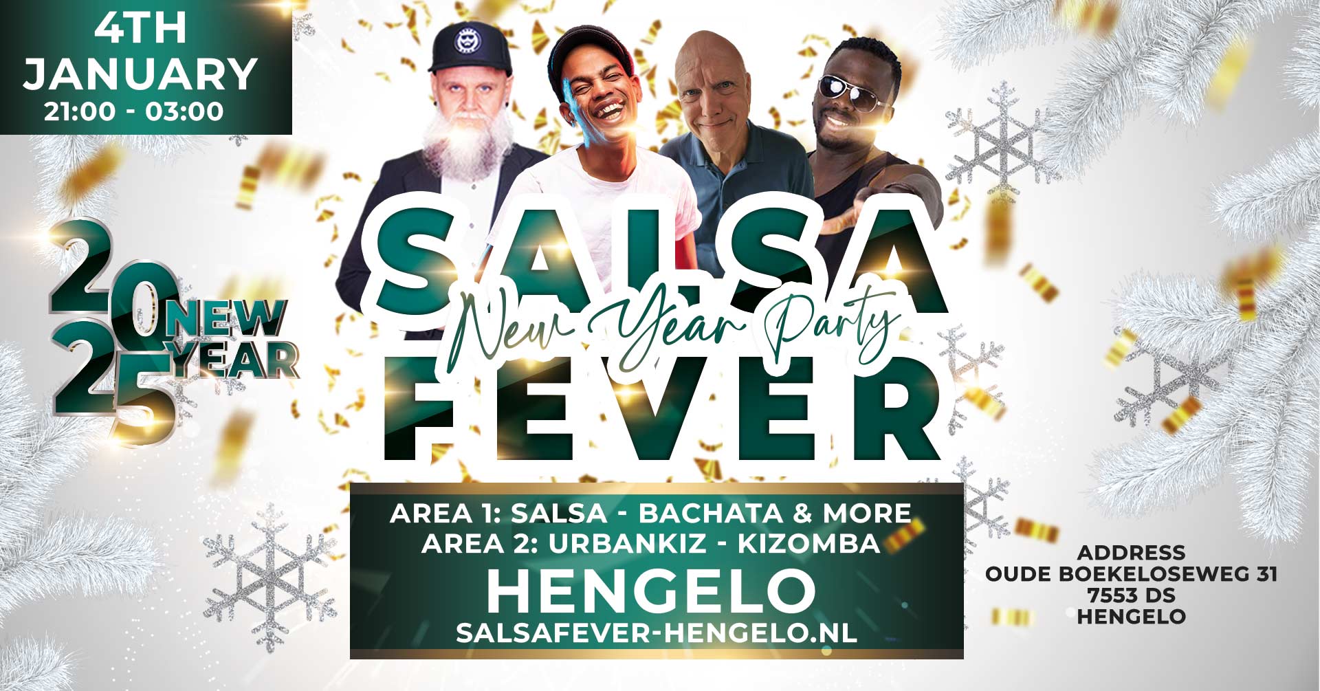 HENGELO | 2 Areas | New Year Salsa, Bachata, Kizomba And More